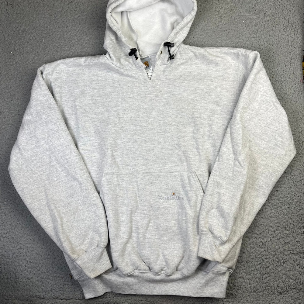 Carhartt Hoodie K132 ASH Mens M Gray Pullover Sweatshirt Vintage Hoodie Y2K